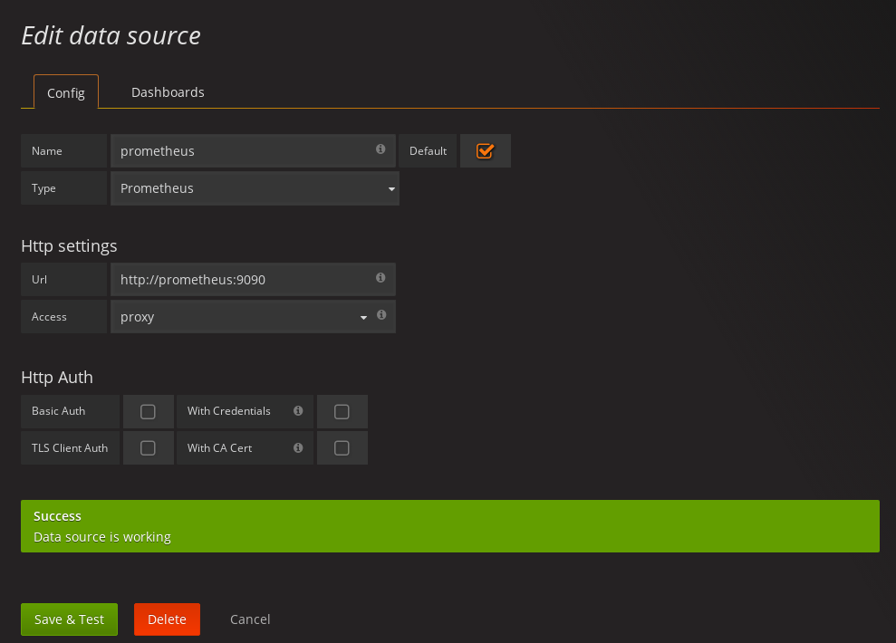 Add Prometheus data source